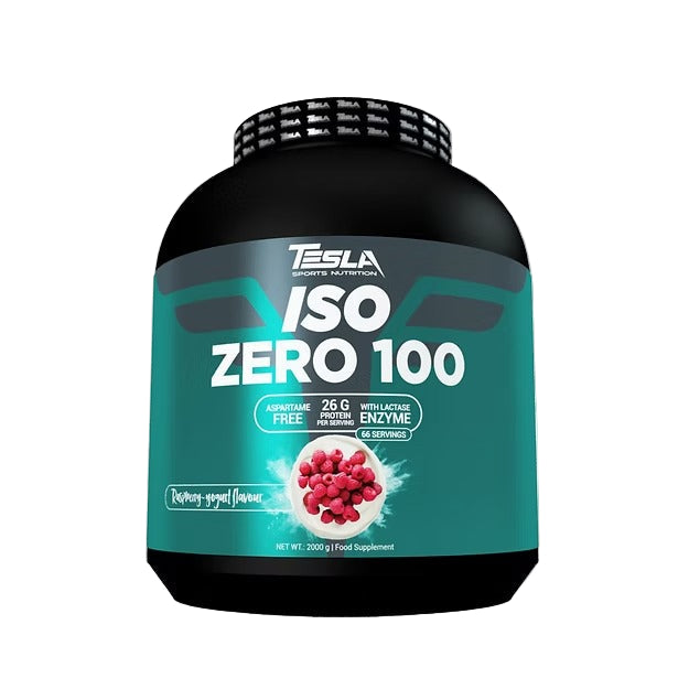 ISO Zero 100 26g Protein Per Serving With Lactase Enzyme 2000g raspberry yogurt Flavour - Tesla Sports Nutrition